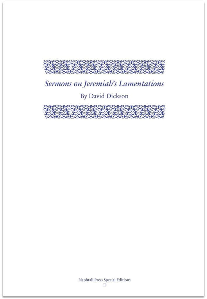 Sermons on Jeremiah’s Lamentations