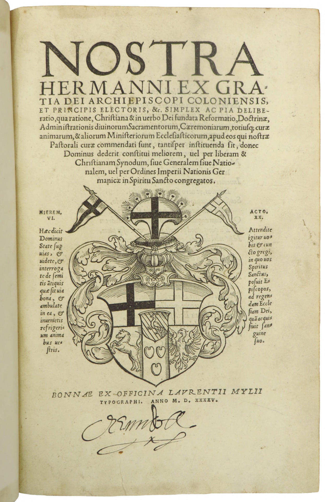 Antiquarian: Nostra Hermanni ex gratia dei archiepiscopi Coloniensis […]