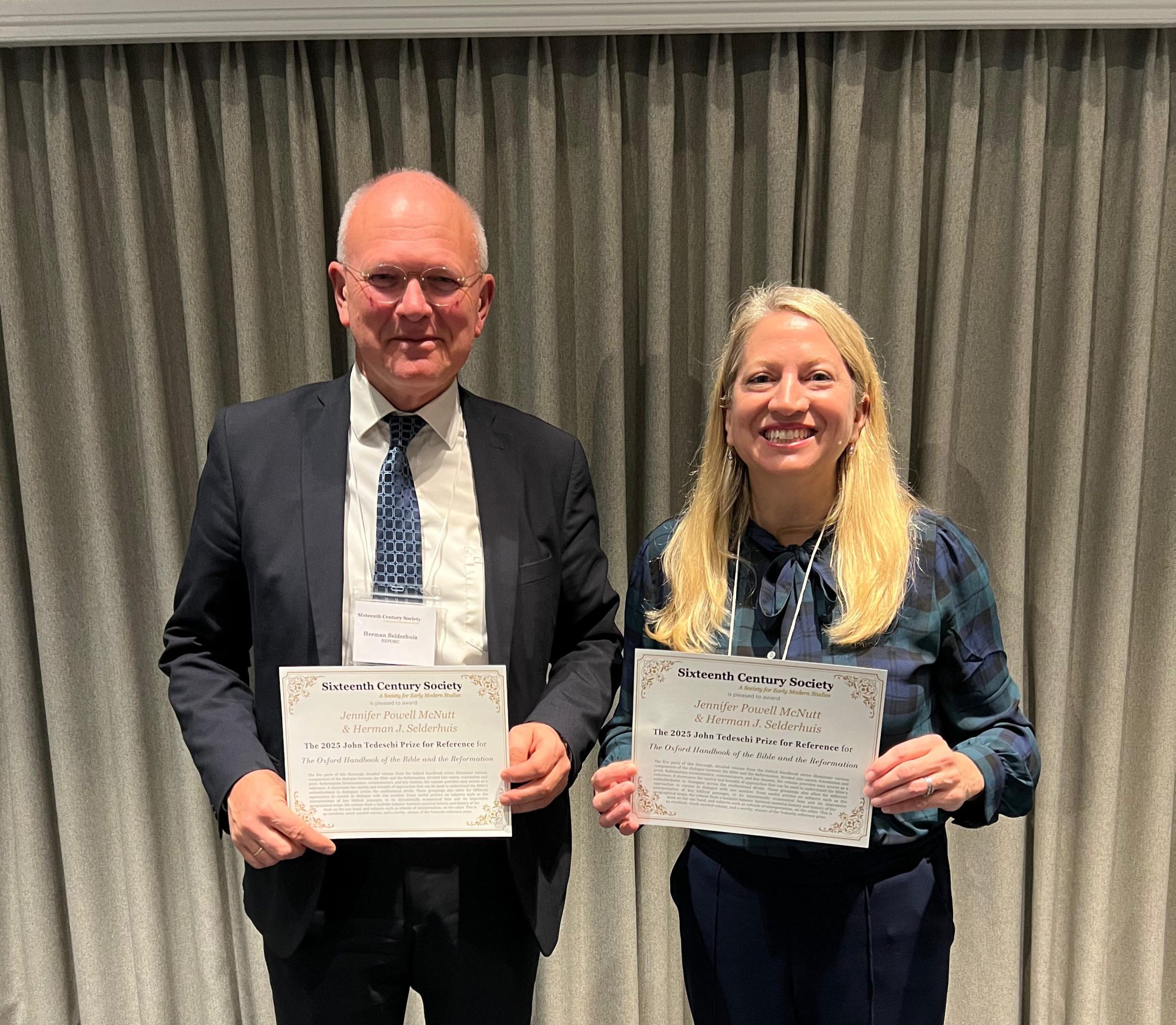 John Tedeschi Prize 2025 goes to Jennifer Powell McNutt and Herman Selderhuis